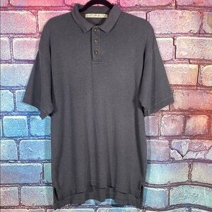 Natural life Gray Cotton Polo Shirt Men's Size L Classic Short Sleeve Casual Top